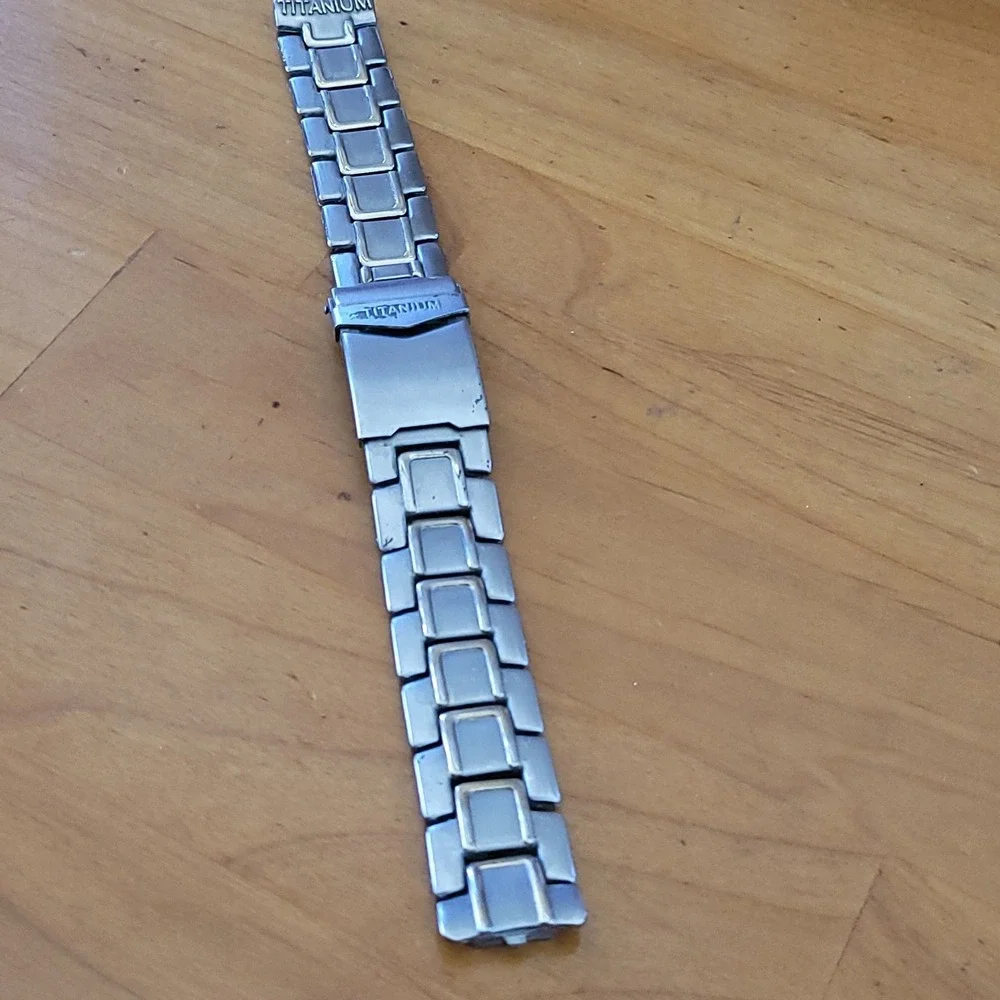 Vintage Titanium Link Bracelet 7in Matte Silver Tone Heavy Mens Unisex
